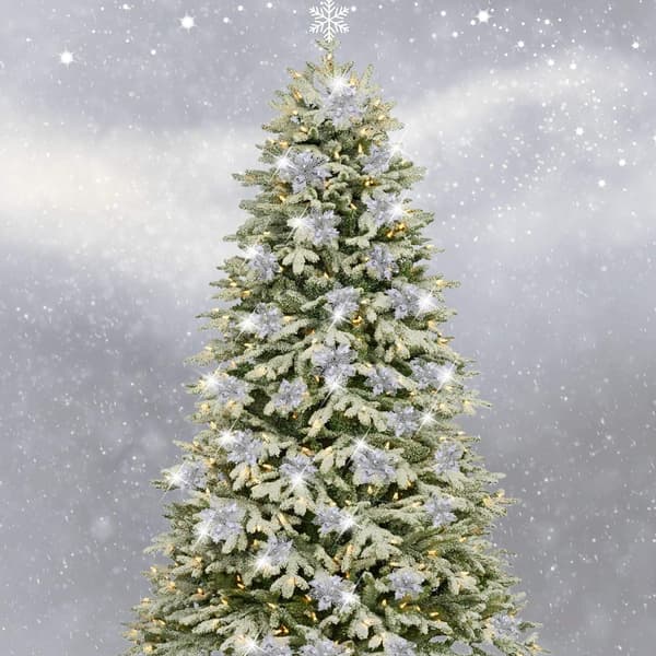 10 stk. kunstige juleblomster glitterblomst juledekorasjon