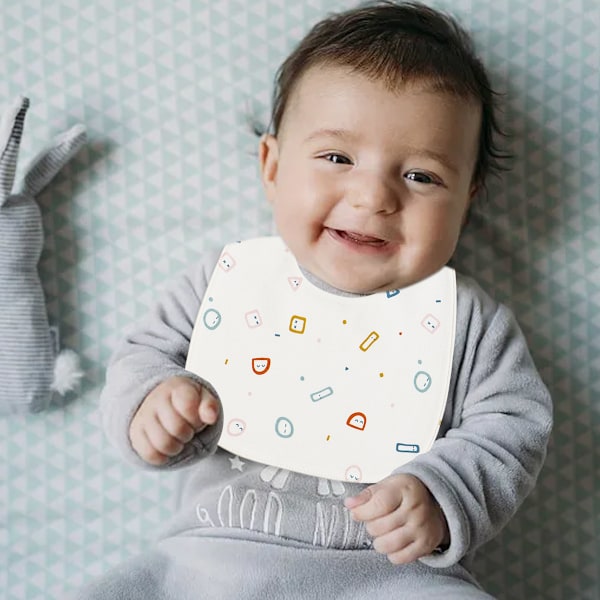 2 st Baby Haklappar, Bomulls Baby Bandana Haklappar Nyfödda Haklappar Dregel och Tandspricknings Haklappar Style 4