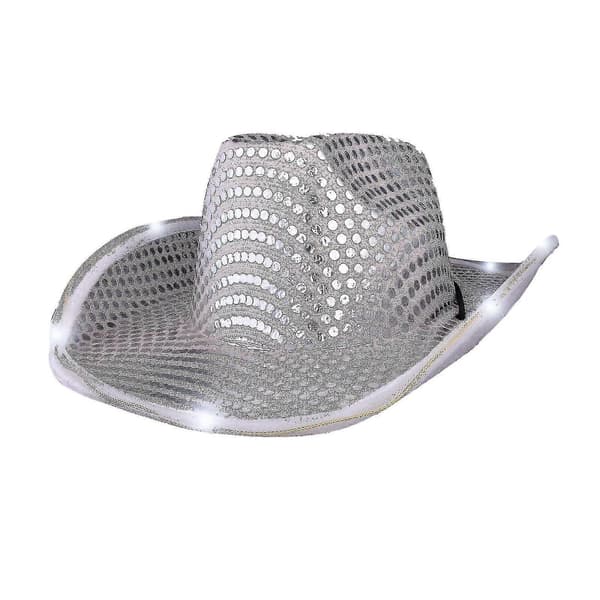 Cowboyhatte Vintage Disco Spejlkugle Stil Cowboyhat Med Murstenspailletter