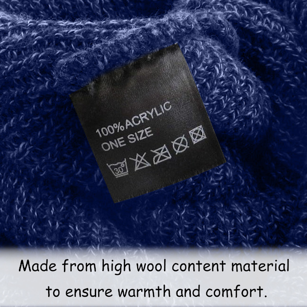 Randig Pullover-mössa för höst och vinter, herr- och dammössa i varm ull för höst och vinter, stickad utomhusmössa