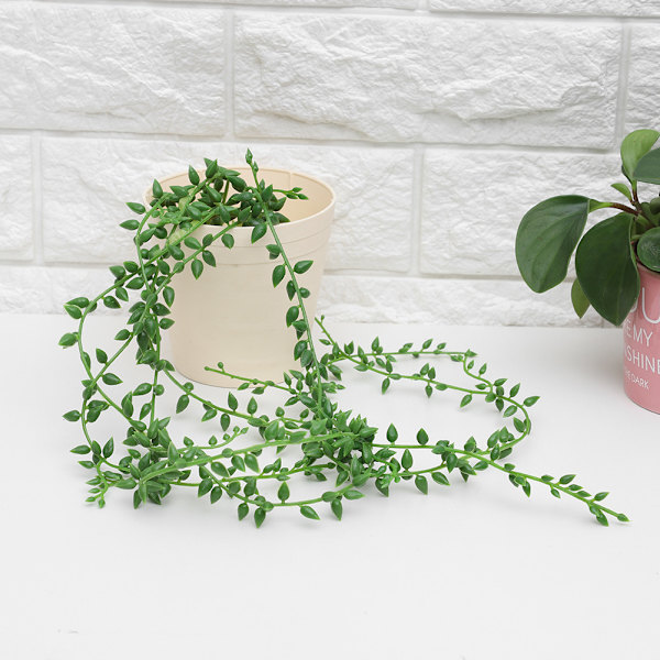 Konstgjorda blad plastväxt vägg hängande murgröna blomma hem