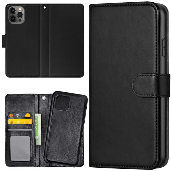 iPhone 14 Pro - Wallet Case i sort læder