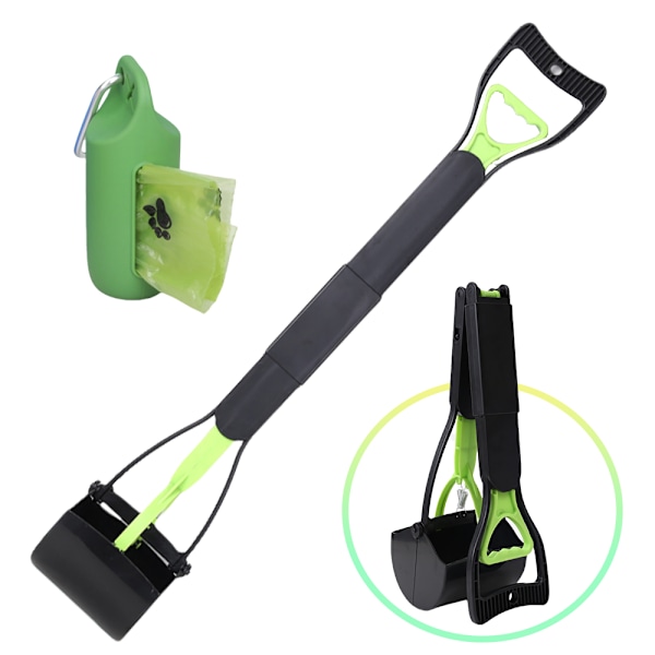 EINNENFFER Exkrementuppsamlare, 80 cm Långt handtag, ABS, Slitstarkt material, Lätt att använda med en hand, Hundskyffel, Grön