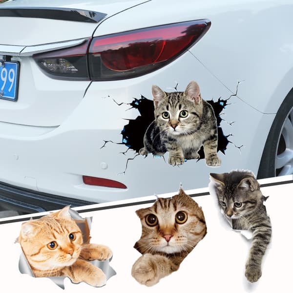 3D Kat Dekal Sød Kat Dekorativ Dekal Kat Sticker Dyretema D