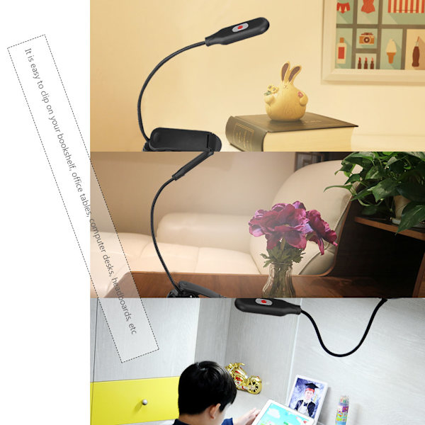 Batteridriven 5LED klämma på lampa med 3 positioner justerbar