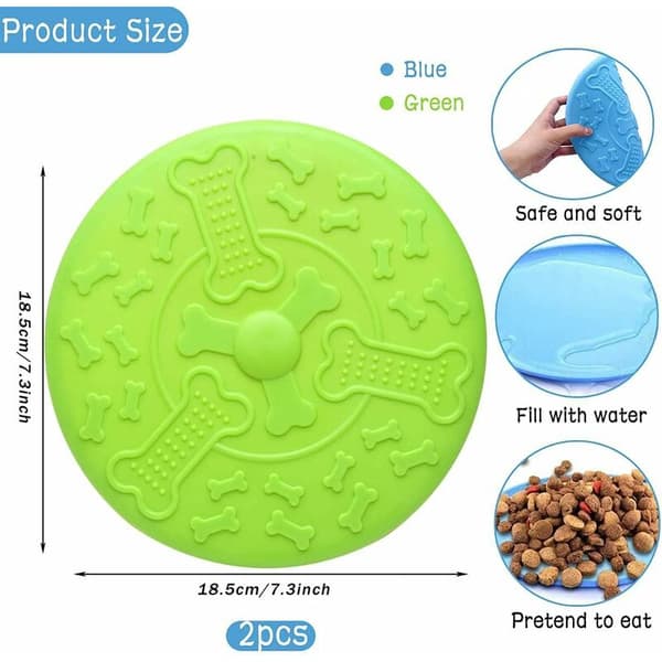 1 stk Hundeflydisk Ø 18,5 cm, Frisbee for Kjæledyr, Gummi