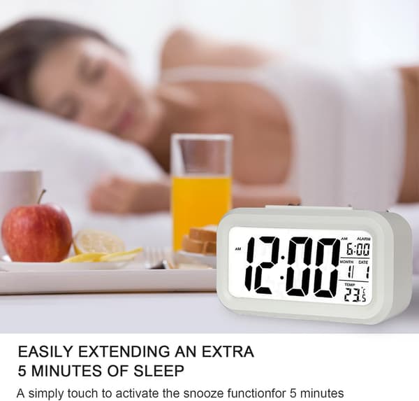 Digital väckarklocka, LED-väckarklocka med temperatur, snooze-funktion
