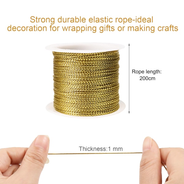 4 Rolls Metallic Elastic Cords Stretch Cord Ribbon Metallic