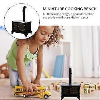 Yndigt Mini Hus Lang Skorsten Jern Pejs Model Mini Hus Møbelpynt