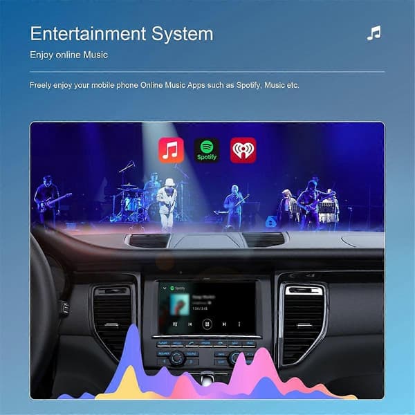 2-in-1 langaton CarPlay-sovitin Android Auto -langaton sovitin, autoadapteri muuntaa langallisen langattomaksi, Type-C/USB