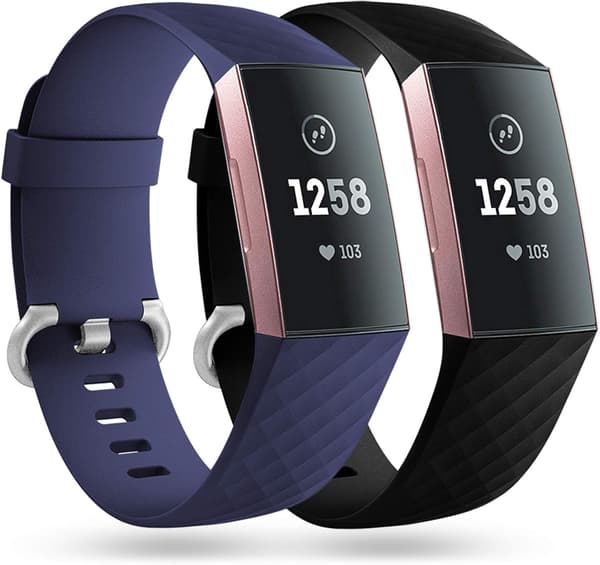 2-pack ersättningsarmband kompatibla med Fitbit Charge 3/Fitbit C