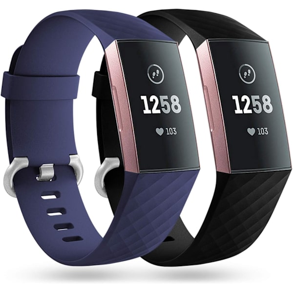 2-pak Erstatningsremme Kompatible med Fitbit Charge 3/Fitbit C
