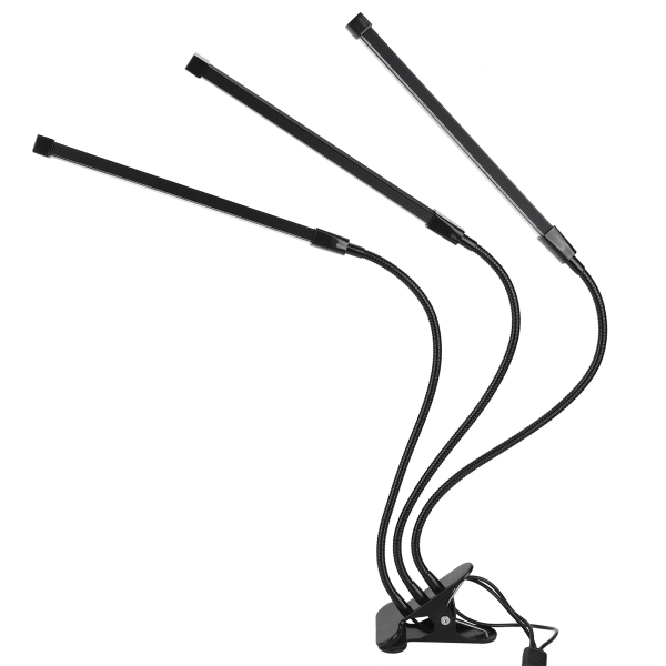 40W 3-huvud Full Spectrum LED växtlampa Automatisk PÅ/AV Timer för inomhus trädgård Hydroponics