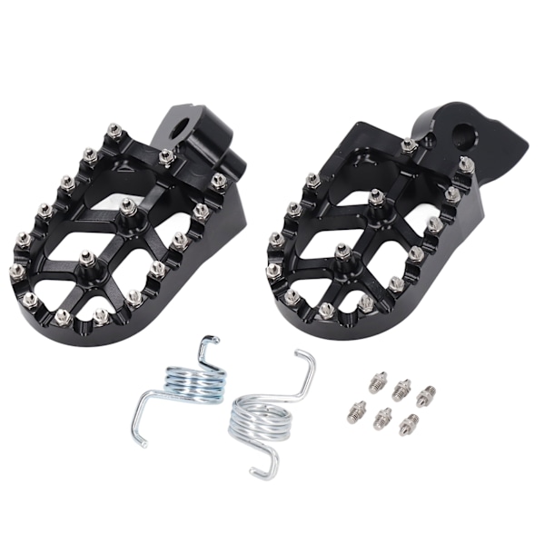 Fotstöd för Dirt Bike, breddad plattform, aluminiumlegeringsmaterial för överlägsen halkskyddskontroll, CNC-process med stålfotpinnar, högkvalitativ anodisering