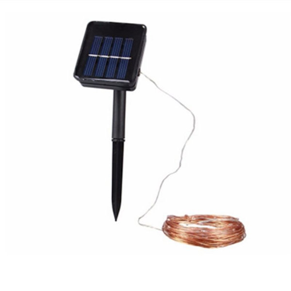 Vanntette 100 LED solcellelyslenker, varmhvit med 8 moduser,