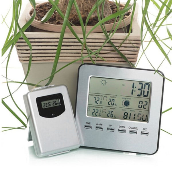 Trådlös Digital Väckarklocka Termometer Hygrometer Väder