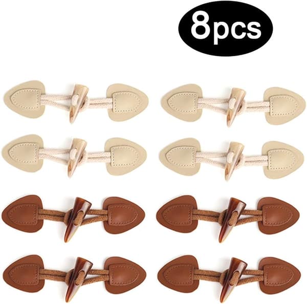 Nahka Horn Toggle -napit 8 paria Sarvenappi Napit PU Nahka