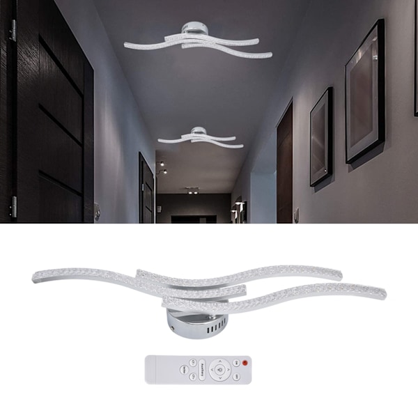 Dekorativ Julstjärnhimmel Taklampa Böjd Våg LED Infälld Lampa Med Fjärrkontroll Kromfinish Långvarig Ljusstark Energibesparande