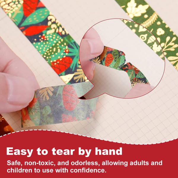 Creative Craft Projects Jul-Washi-tejp-set, multifunktionella dekorativa papperstejper för pyssel, DIY, scrapbooking, inslagning (21 rullar, olika)