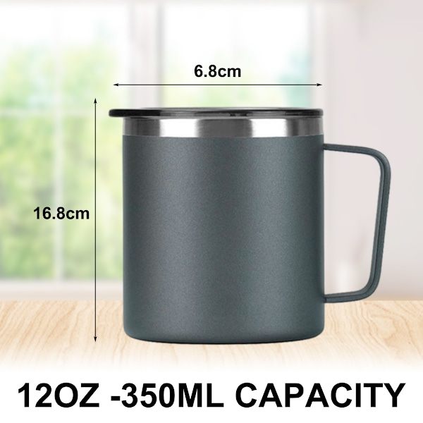 400 ml isolerad kaffekopp med lock-rostfritt stål camping