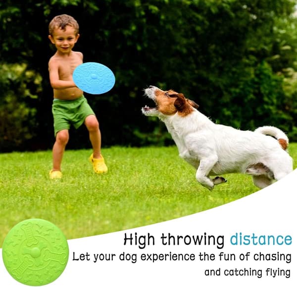 2 Stycken Hundfrisbees, Hunddisk? 18,5 cm, Husdjursfrisbee, Gummi Fl