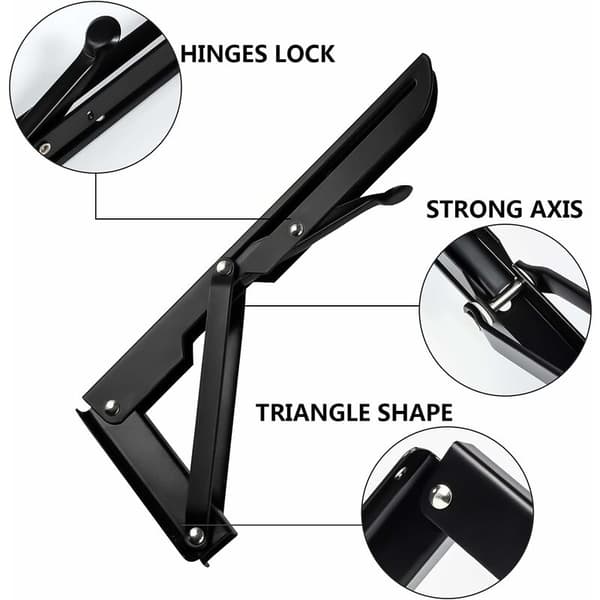 2-pack 250 mm, Fällbart Konsolfäste, Kraftigt Fällbart Metall S