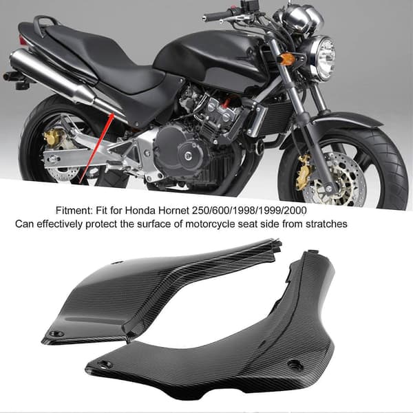 Par kulfiber-stil motorcykelsæde sidepaneler passer til Honda Hornet 250/600/1998/1999/2000