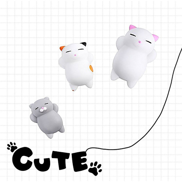 4-pack Stressbollar Katter Squishies Mini Kattklämma Leksaker Stress