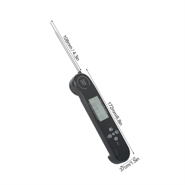Vikbar sond Vattentät LCD Digital Mat Kött Termometer för
