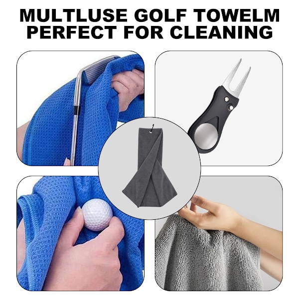 2-pack mikrofiber golfhandduk, lätt, utmärkt vatten