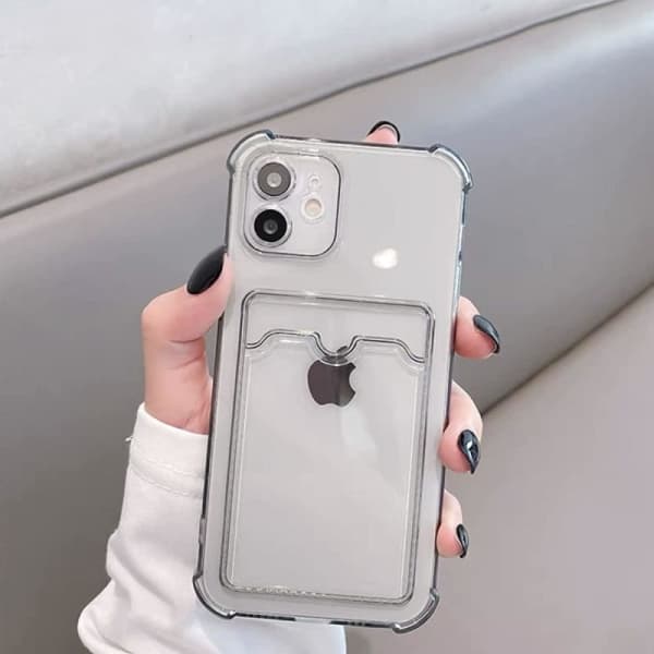 iPhone 11 deksel med kortholder TPU transparent