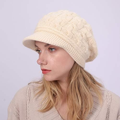 Smart vinterhat til kvinder med skygge, vintage vinterkasket til kvinder, kvinder