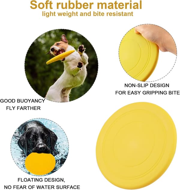 4 st Hundfrisbees, Hundleksaksfrisbee, 18 cm Slitstark Gummi Kastning