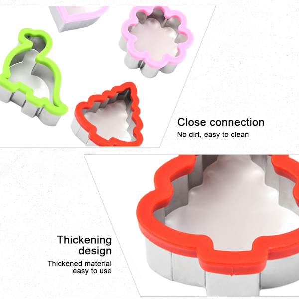 4 st bakformar för kakor - Hjärta + Julgran + Dinosaurie + Blomma