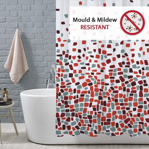 Mögeltåligt duschdraperi 180 x 180 cm - Röd