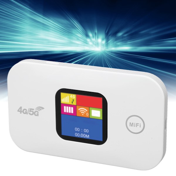 4G WiFi-router Höghastighetsinternet, SIM-kortplats Stöd för flera användare Snabb nätverksenhet med LED Smart Display Lättviktig och bärbar för