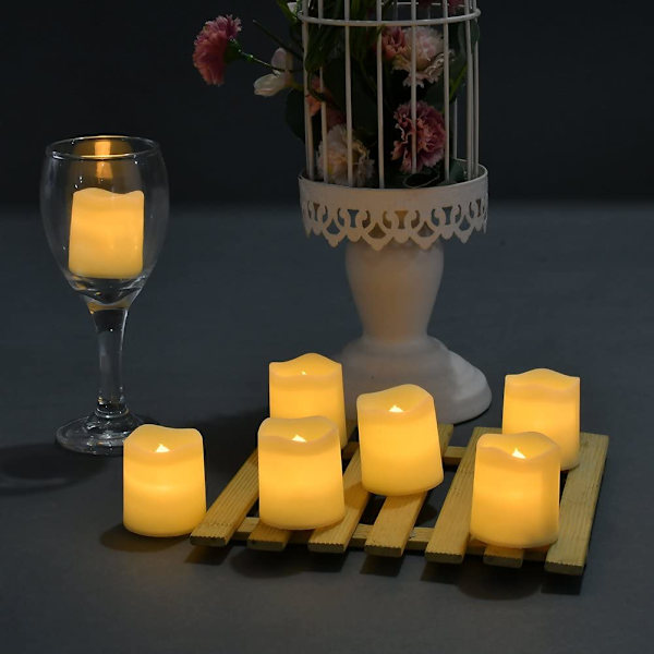 Flimrande flamlös LED-ljus, batteridriven, 200+ timmar