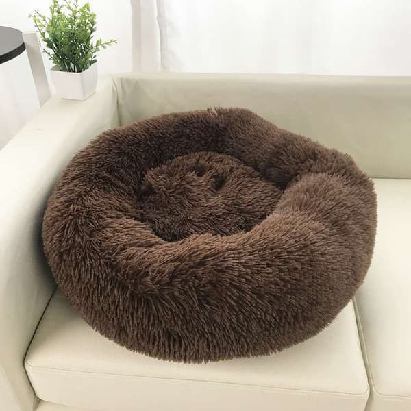 1 st (Brun) Hundkorg Rund Kattkorg Fluffig Djurbädd Kudde Soffa