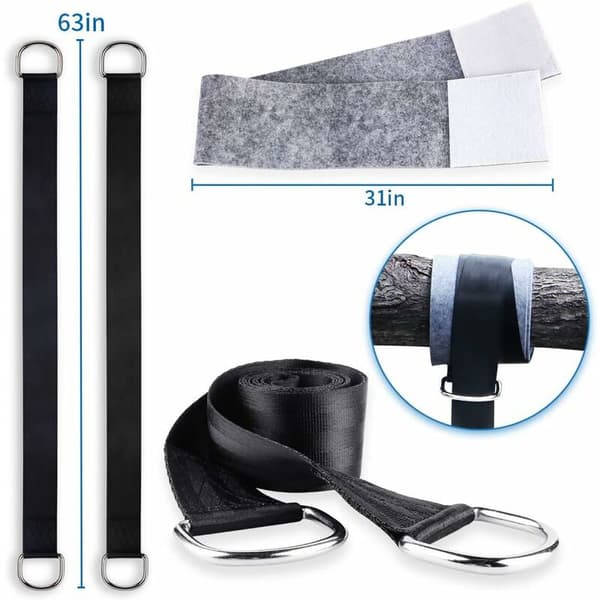 Hängmatteslingor, 2-pack Tunga Hängande Gungslingor 2x150 med D