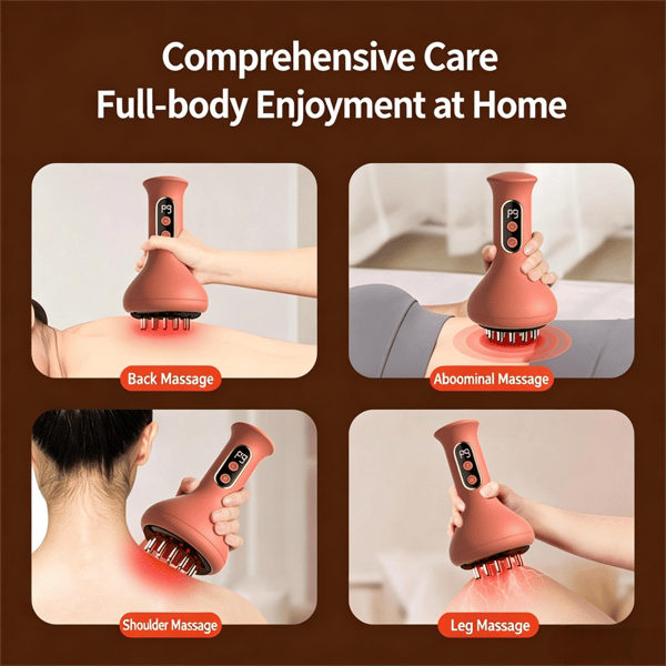 Smart Meridian Massageapparat med Varme, Vibration og Mikrostrøm til Helkropsafgiftning og Massage