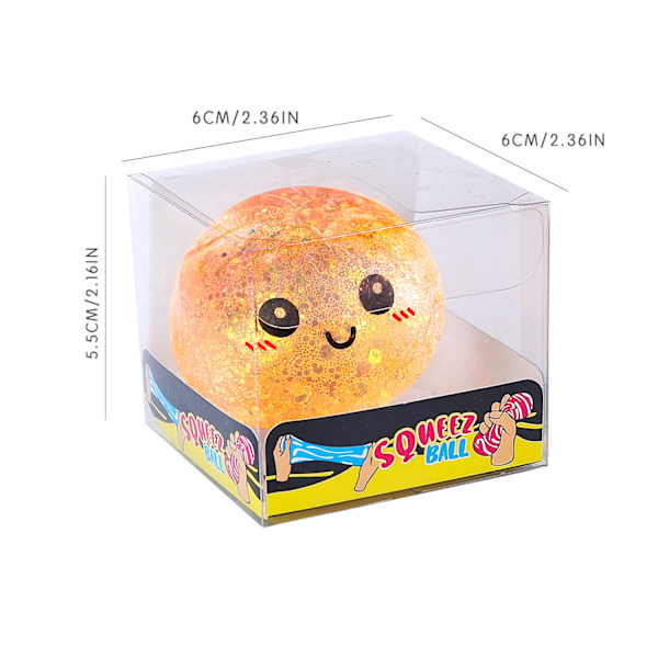 Sæt med 12 Glitter Emoji Stressbolde med Langsom Rebound