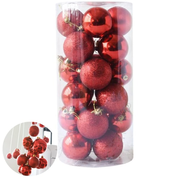 24pcs Weihnachtskugel Weihnachtsdeko glänzend und poliert