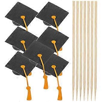 7 stk. Studenterhue Cupcake Toppers Dimissionsfest Dessert Picks Søde Grad Kage Dekoration