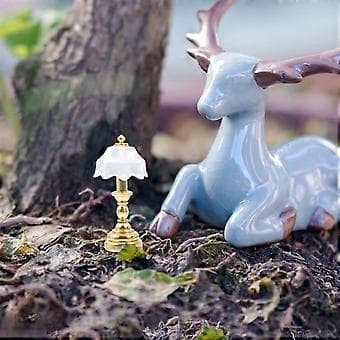 1 stk. Mini Sengelampe Ornament Træ Mini Lys Dekor Model Mini Hus Dekor