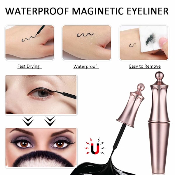 Luxillia Magnetiska Ögonfransar med Eyeliner, Ser Mest Naturliga Ut