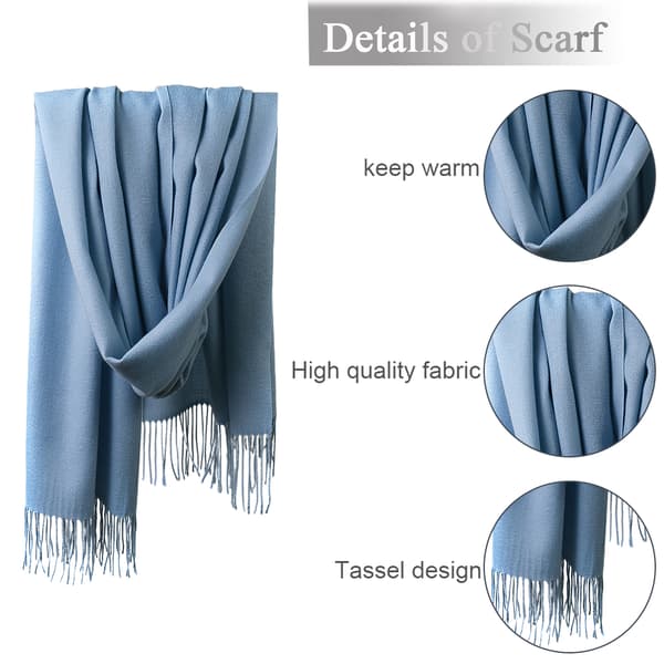 Mjuk Silkeslen Sjal Wrap Halsduk för Kvinnor Light blue