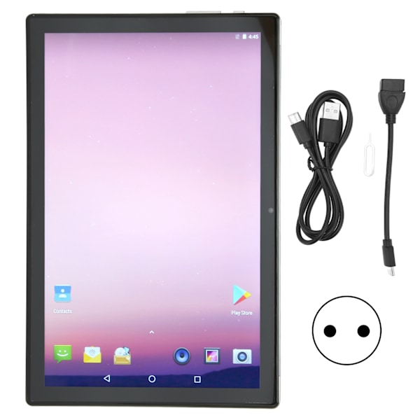 10,1-tums surfplatta för Android 11 8-kärnig CPU 2,4 5GWiFi Dual Band 8MP 20MP Dubbelkamera Samtalssurfplatta 100–240V Silvergrå EU-kontakt