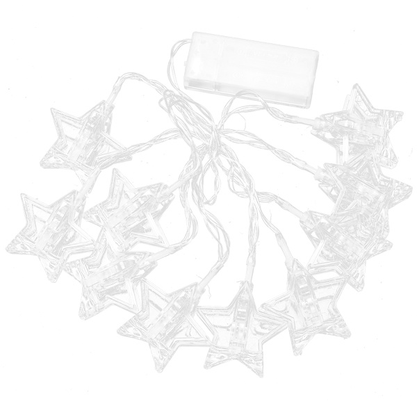 10 LED-stjärnklämma Ljus Dekorativ Lampa Sträng för Sovrum Bröllop Ceremoni Fest (Gul)