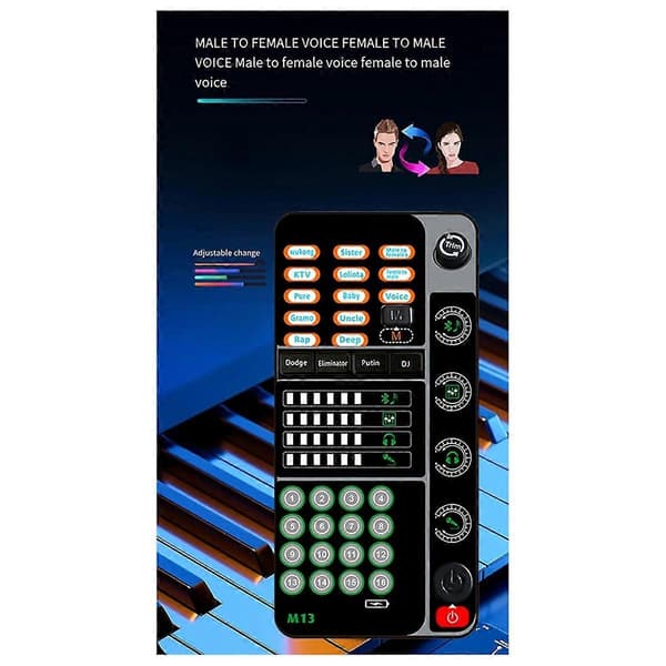 Ny M13 Stemmeskifter, Live Stemmekort Stemmeskifter, Håndholdt Mikrofon Stemmeskifter med BT 3,5 mm Port DJ Controller
