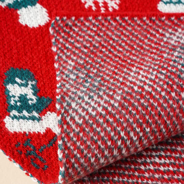 Unisex Jule Rein Snøfnugg Skjerf Høst Vinter Varm Strikket Langt Skjerf